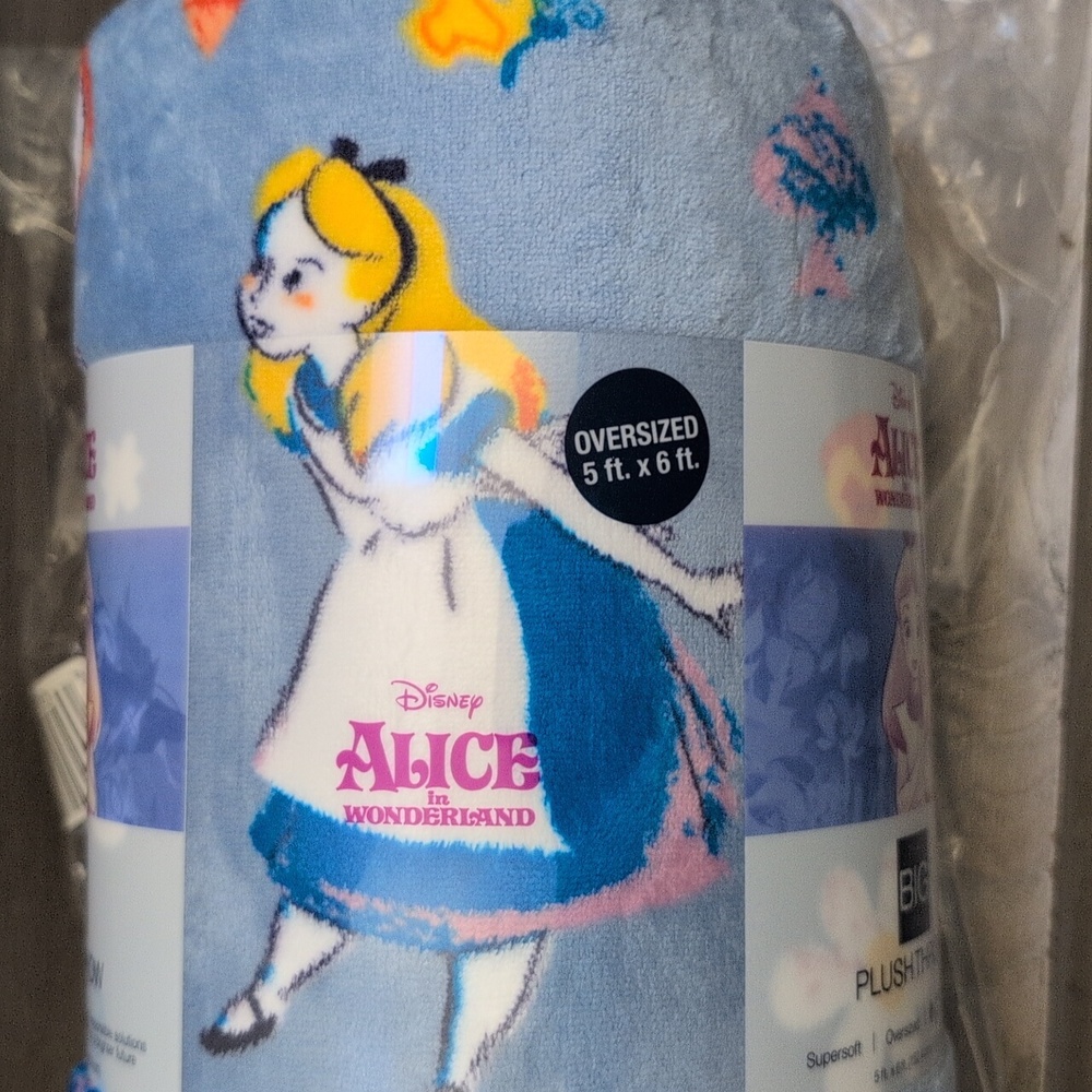 Disney Alice In Wonderland Blue Cartoon Character Blanket